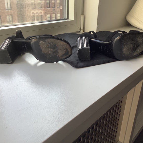 Saint Laurent Black Suede Pumps with Rhinestone Heels - showstoppers! - Picture 5 of 5